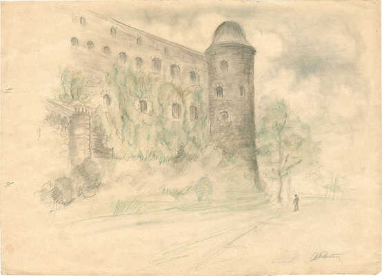 Ротач Александр Лукич. Вид на Райскую башню Выборгского замка 